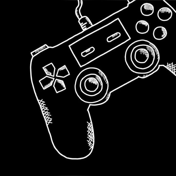 Line drawing of a games controller