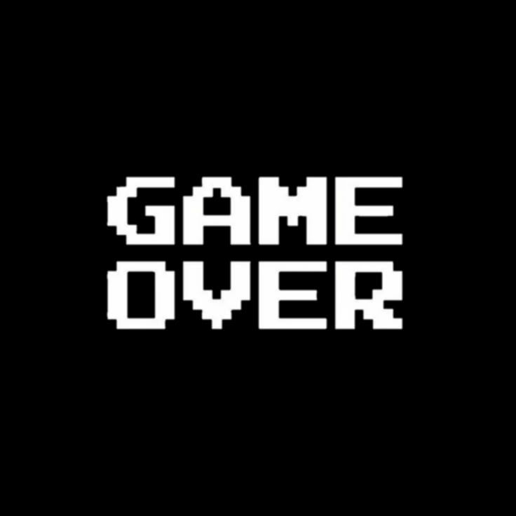 Pixel art reading GAME OVER