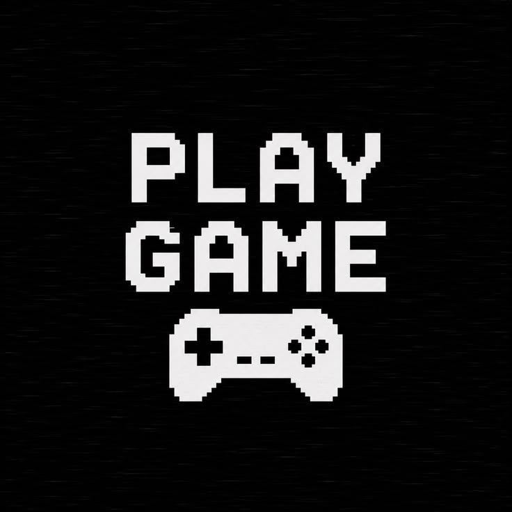 Pixel art reading PLAY GAME above a game controller